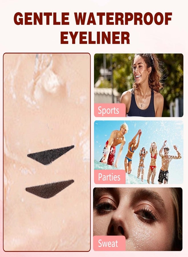BSMAX 2Pcs Foldable Eyeliner Stamp,One-Piece Eyeliner Stamp Pen,Double-Ended Winged Eyeliners Stamps,Smudge-Proof Waterproof,Quick Shaping Eyeliners Tool for Beginners (Black+Brown) - Image 5